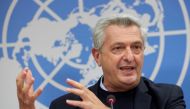 FILE PHOTO: The United Nations High Commissioner for Refugees (UNHCR) Filippo Grandi attends a news conference at the U.N. in Geneva, Switzerland October 8, 2021. REUTERS/Denis Balibouse