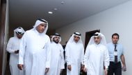 The attendees touring the facilities of the new annexe, which extends over an area of 27,000sqm and consists of four floors.
