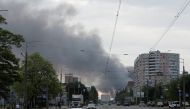 Smoke rises after missile strikes, as Russia's attack on Ukraine continues, in Kyiv, Ukraine June 5, 2022. REUTERS/Valentyn Ogirenko
