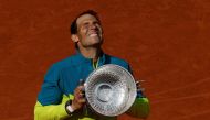 Spain's Rafael Nadal celebrates with trophy after winning the men's singles final against Norway's Casper Ruud Reuters/Gonzalo Fuentes