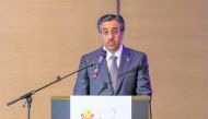 Minister of Labour H E Dr. Ali bin Samikh Al Marri addressing the meeting of Arab Ministers of Labour in Geneva.