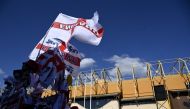 Molineux Stadium, Wolverhampton, Britain - June 14, 2022 General view outside the stadium before the match Reuters/Toby Melville
 