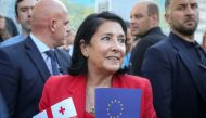 Georgian President Salome Zourabichvili attends a rally in support for the country’s EU membership in Tbilisi, Georgia June 16, 2022. REUTERS/Irakli Gedenidze