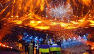 Kalush Orchestra from Ukraine after winning the 2022 Eurovision Song Contest in Turin, Italy, on May 15, 2022. Reuters