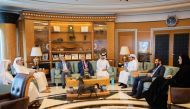 Alfardan Group and HBKU officials during the MoU signing event.