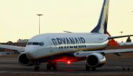 A Ryanair plane prepares to take off from Lisbon Humberto Delgado Airport on the first of three days cabin crew strike in Lisbon, Portugal, on June 24, 2022. (Reuters/Pedro Nunes/File Photo)