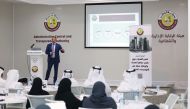 A Speaker delivering a keynote during the Administrative Control and Transparency Authority organised programme.