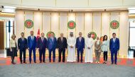 Secretary-General of the National Human Rights Committee H E Sultan bin Hassan Al Jamali (sixth right) with Turkish officials in Ankara.
