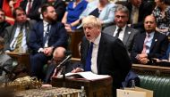 British Prime Minister Boris Johnson speaks during Prime Minister's Questions at the House of Commons in London, Britain July 6, 2022. UK Parliament/Jessica Taylor/Handout via REUTERS