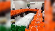 Food packages for distribution.