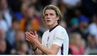 England's Conor Gallagher applauds fans after being substituted during a UEFA Nations League Group C match between England and Hungary at Molineux Stadium, Wolverhampton, Britain, June 14, 2022. REUTERS/Toby Melville
