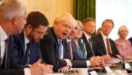 Health Secretary Stephen Barclay, Cabinet Secretary and Head of the Civil Service Simon Case, Prime Minister Boris Johnson, Chancellor of the Exchequer Nadhim Zahawi, Work and Pensions Secretary Therese Coffey, Transport Secretary Grant Shapps, Scottish Secretary Alister Jack and Culture Secretary Nadine Dorries attend a Cabinet meeting at 10 Downing Street, London, Britain July 19, 2022. Stefan Rousseau/Pool via REUTERS