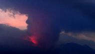 A remote camera image show shows an eruption of Sakurajima in Tarumizu, Kumamoto prefecture, western Japan, July 24, 2022. in this photo taken by Kyodo. Mandatory credit Kyodo via REUTERS