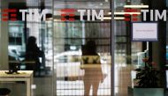 The Tim logo is seen at its headquarters in Rome, Italy November 22, 2021. REUTERS/Yara Nardi

