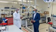 Ambassador Hasan Kleib, Deputy Director-General of the World Intellectual Property Organization, during a visit to Hamad Bin Khalifa University.
