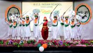 MES Indian School children performing during the Independence Day celebration.