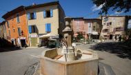 A shut down fountain is pictured, as an historical drought hits France, in Tourtour, France August 16, 2022. REUTERS/Eric Gaillard


