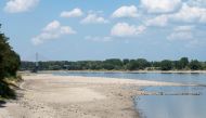 The dry banks of the Rhine river at low water levels in Bonn, Germany, August 16, 2022. REUTERS/Benjamin Westhoff/File Photo