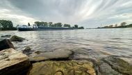 One of the 'hunger stones' is revealed by the low level of water in Worms, Germany, August 17, 2022. REUTERS/Tilman Blasshofer/File Photo
