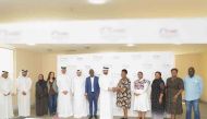 Secretary-General of the National Human Rights Committee Sultan bin Hassan Al Jamali and other officials with the South African delegation at NHRC’s headquarters, yesterday.