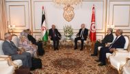 Tunisia's President Kais Saied meets with the head of the Polisario Front movement Brahim Ghali, in Tunis, Tunisia, on August 26, 2022. Tunisian Presidency/Handout via REUTERS 