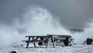 Snowfall and stormy weather hits the island of Bornholm in the Baltic Sea, Denmark, February 9, 2021. Ritzau Scanpix/Pelle Rink via REUTERS

