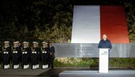 Polish President Andrzej Duda delivers a speech during a ceremony to mark the 83rd anniversary of the outbreak of World War Two at Westerplatte Memorial in Gdansk, Poland, on September 1, 2022. Bartosz Banka/Agencja Wyborcza.pl via REUTERS