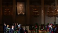 Mourners attend a memorial service for Mikhail Gorbachev, the last leader of the Soviet Union, at the Column Hall of the House of Unions in Moscow, on September 3, 2022. REUTERS/Evgenia Novozhenina/Pool