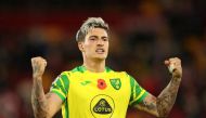 Norwich City's Mathias Normann celebrates after the EPL match against Brentford at the Community Stadium, London, on November 6, 2021.  REUTERS/Chris Radburn