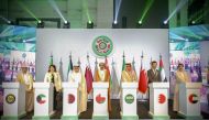 Minister of Municipality H E Dr. Abdullah bin Abdulaziz bin Turki Al Subaie (third left) with Their Excellencies Municipality Ministers of GCC countries in Riyadh, Saudi Arabia. 