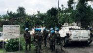File Photo: United Nations Organization Stabilization Mission in the Democratic Republic of the Congo (MONUSCO) peacekeepers gather as they patrol areas affected by the recent attacks by M23 rebels fighters near Rangira in North Kivu in the east of the Democratic Republic of Congo, on March 29, 2022. (REUTERS/Djaffar Sabiti)