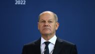German Chancellor Olaf Scholz gives a statement in Berlin, Germany, September 9, 2022, after the death of Queen Elizabeth. Reuters/Christian Mang