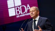 German Chancellor Olaf Scholz speaks during the German Employers' Day of the Confederation of German Employers' Associations (BDA) in Berlin, Germany September 13, 2022. REUTERS/Michele Tantussi