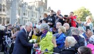 King Charles III meets with members of the public at Cardiff Castle in Cardiff, Wales, on September 16, 2022. (Chris Jackson via REUTERS)