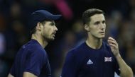 Britain's Andy Murray and Joe Salisbury during their match against Netherlands' Wesley Koolhof and Matwe Middelkoop Action Images via Reuters/Lee Smith