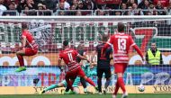 FC Augsburg's Mergim Berisha scores their goal during the German Bundesliga match against Bayern Munich at the WWK Arena, Augsburg, Germany, on September 17, 2022. 
REUTERS/Lukas Barth