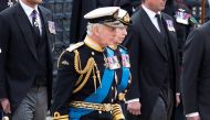 King Charles the III and his sister Princess Anne follow the gun carriage carrying his late mother on the day of the state funeral and burial of Britain's Queen Elizabeth in London, Britain, September 19, 2022. Joshua Bratt/Pool via Reuters