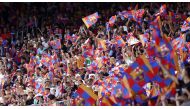 Barcelona fans reacts during the unveiling of Robert Lewandowski at Camp Nou in Barcelona, Spain, on August 5, 2022.   File Photo / Reuters