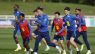 England players during training, ahead of their UEFA Nations League matches, at St. George's Park in Burton upon Trent, Britain, on September 22, 2022.  Action Images via Reuters/Jason Cairnduff