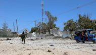 A Somali soldier runs to hold position as al-Shabaab militia storms a government building in Mogadishu, Somalia, on March 23, 2019. File Photo / Reuters
