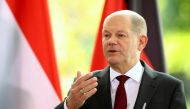 German Chancellor Olaf Scholz during a news conference at the Chancellery in Berlin, Germany, on October 4, 2022. (REUTERS/Lisi Niesner)