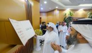 Minister of Awqaf and Islamic Affairs H E Ghanem bin Shaheen bin Ghanem Al Ghanem inaugurating the Center for Endowment Studies at the headquarters of the General Administration of Endowments yesterday.