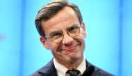 Sweden's Moderate Party leader Ulf Kristersson reacts, after being confirmed as new prime minister, in Stockholm, Sweden, October 17, 2022. (TT News Agency/Anders Wiklund via REUTERS)