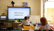 Children during a class at Heath Mount School at Watton-at-Stone, Britain, on June 2, 2020. File Photo / Reuters

