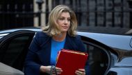 Britain's Leader of the House of Commons Penny Mordaunt walks outside Number 10 Downing Street in London, Britain, on October 18, 2022. REUTERS/Toby Melville/File Photo