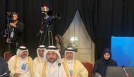 Qatar Media Corporation CEO H E Sheikh Abdulaziz bin Thani bin Khalid Al Thani taking part in the conference along with members of the Qatari delegation. 
