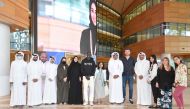 QNB Group and Sidra Medicine officials during the visit of Khaby Lame (sixth left) to the healthcare facility.
