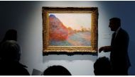 The painting by Claude Monet, part of the Haystacks 