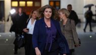 Britain's Tory Leadership candidate Penny Mordaunt walks outside BBC Broadcasting House in London, Britain, on October 23, 2022. REUTERS/Henry Nicholls