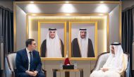 Deputy Prime Minister and Minister of Foreign Affairs H E Sheikh Mohammed bin Abdulrahman Al Thani meeting  with Minister of Foreign Affairs of the Czech Republic H E Jan Lipavsky, yesterday.
